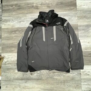 The North Face Jacket 2-in-1 Gray Black Hyvent Nylon Winter Insulated Mens M